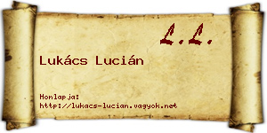 Lukács Lucián névjegykártya