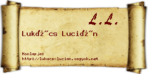 Lukács Lucián névjegykártya